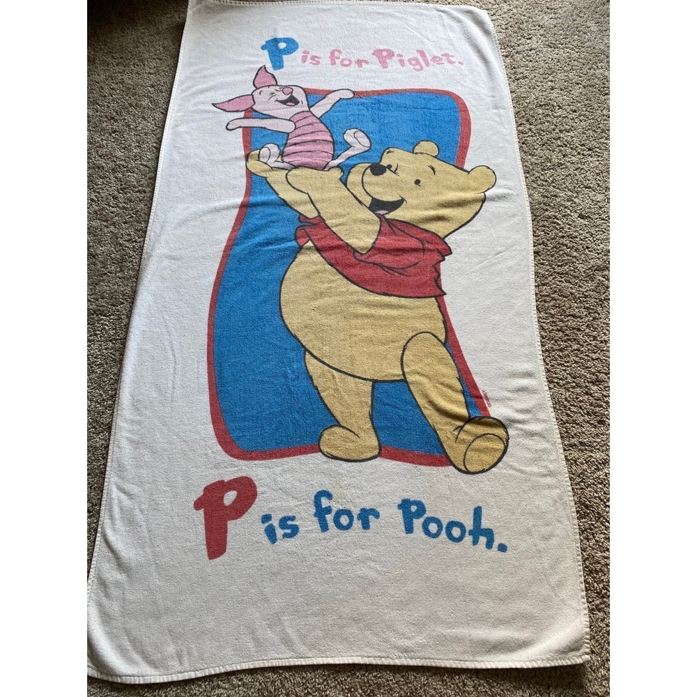 Disney Towel P Is For Piglet Winnie The Pooh Vintage Bath Beach 28" x 52"
